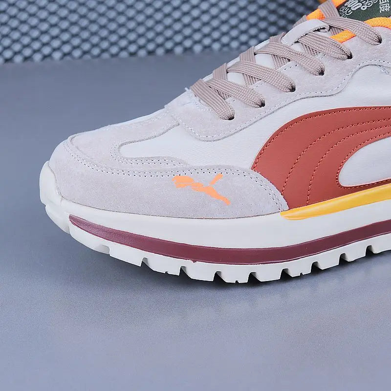 2025 new high-end casual sports shoes are light, breathable, comfortable and multi-color stitching men's shoes.