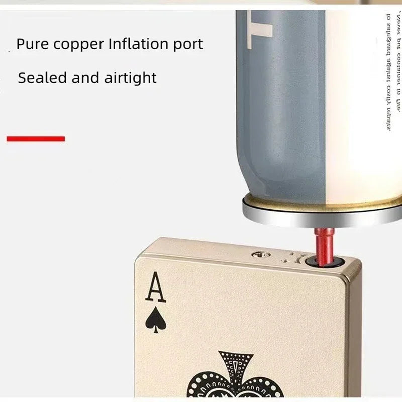 Creative Poker Ace of Spades Lighter Butane Windproof Straight Metal Lighter Men's Fun Toy Cigarette Lighter
