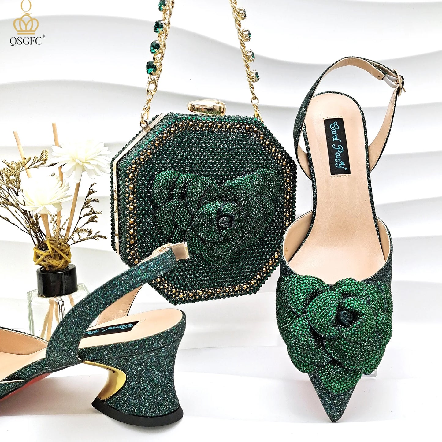 2024 Elegant Ladies Shoes with Bag Set Italian Design Evening Shoes with Bag Comfortable Pointed Toe Shoes For Party Women Shoes