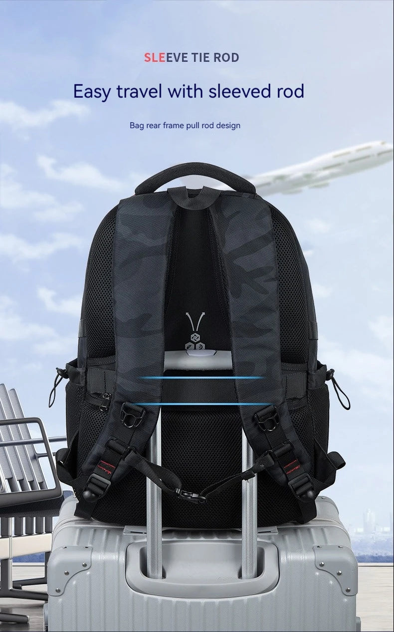 Backpack, male student backpack, computer bag, travel large capacity, thick, handsome, durable, dirt resistant