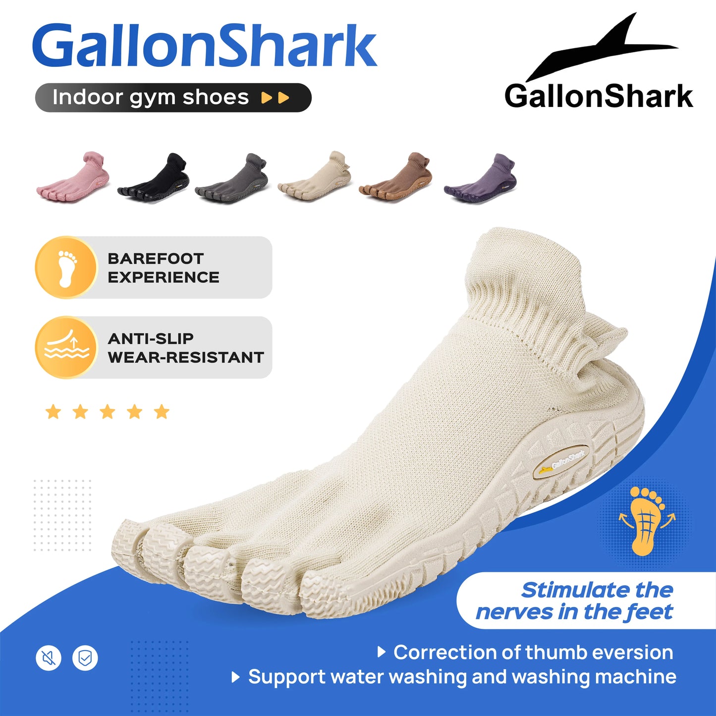 Five finger shoes, split toe shoes, men's and women's fitness soft soled shoes, Pilates yoga fitness barefoot shoes, beach shoes