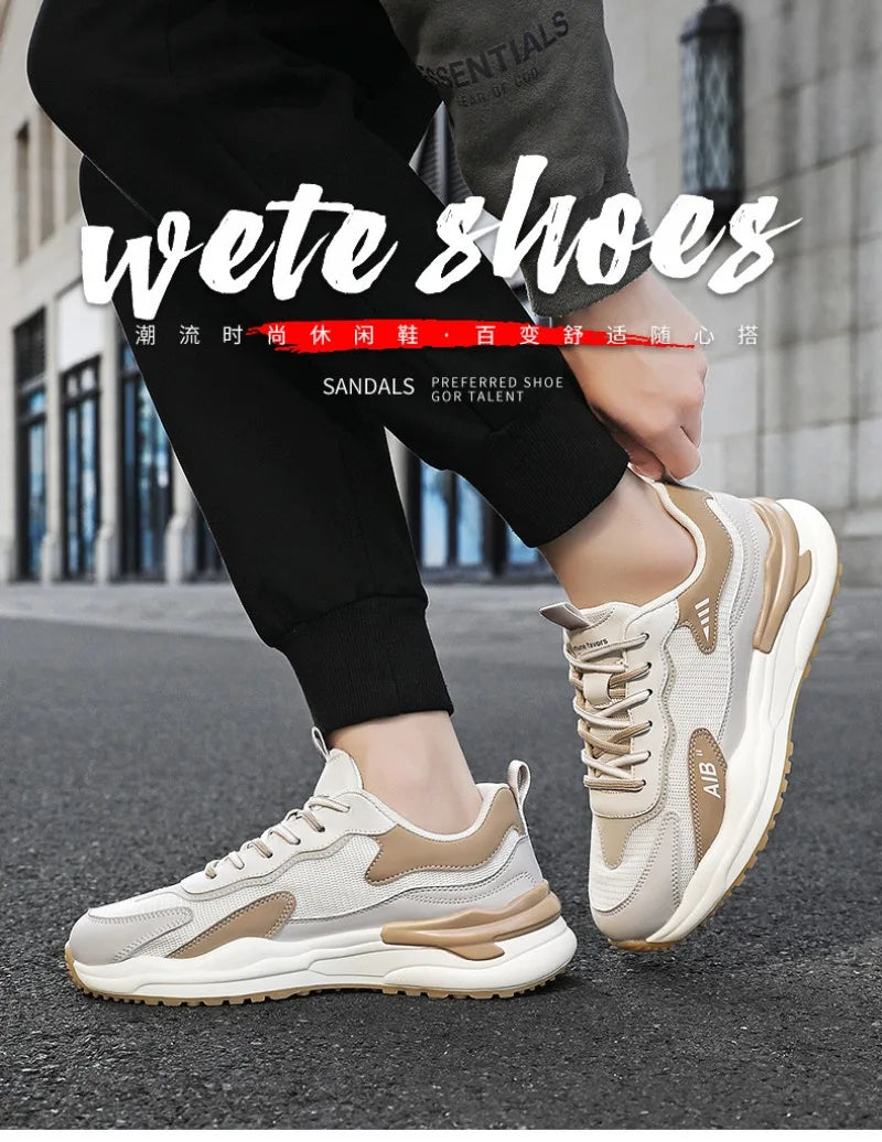 2025 Men's Shoes Autumn Sports Shoes Versatile Casual Shoe Running Anti Slip Height Increasing Dad Trendy Shoe Summer