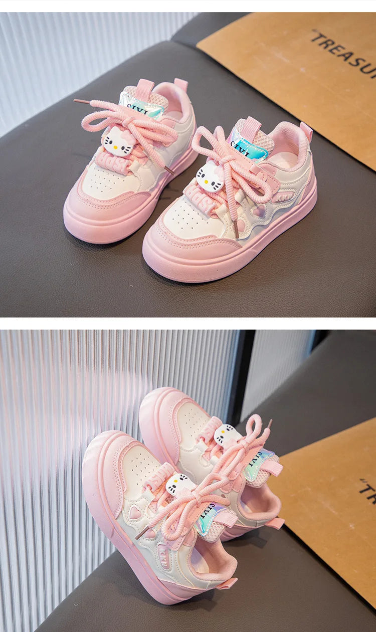 New 2025 Spring Autumn Girls Fashion Sneakers Princess Style Lightweight Casual Shoes for Little Girls