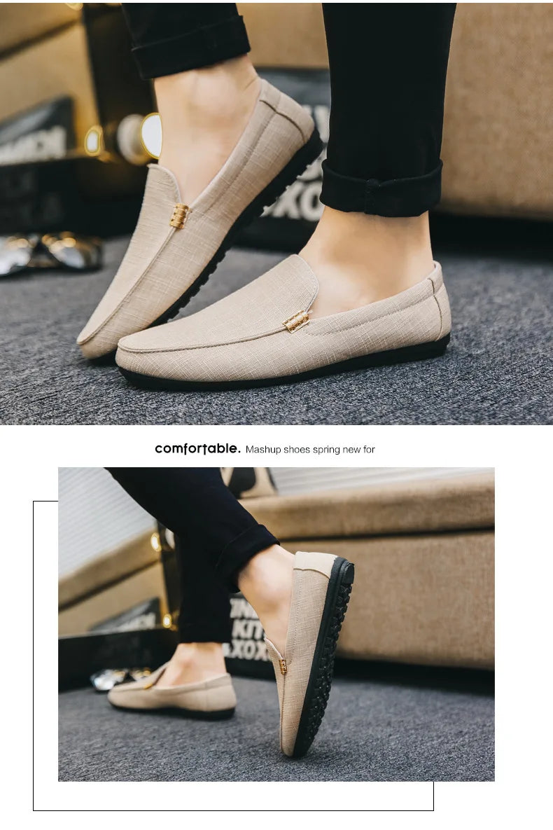 Shoes Men Casual Comfort Men Shoes Denim Male Shoes Adult Footwear 2023 New Men Loafers Canvas Shoes Men Sneakers Driving Shoes