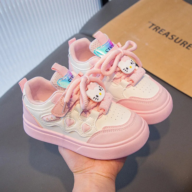 New 2025 Spring Autumn Girls Fashion Sneakers Princess Style Lightweight Casual Shoes for Little Girls