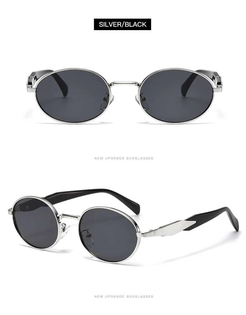 Car Sun Glasses 3pcs New Metal Small Oval Sunglasses Women Trend High Quality Classic Men Luxury Brand Eyewear Unisex