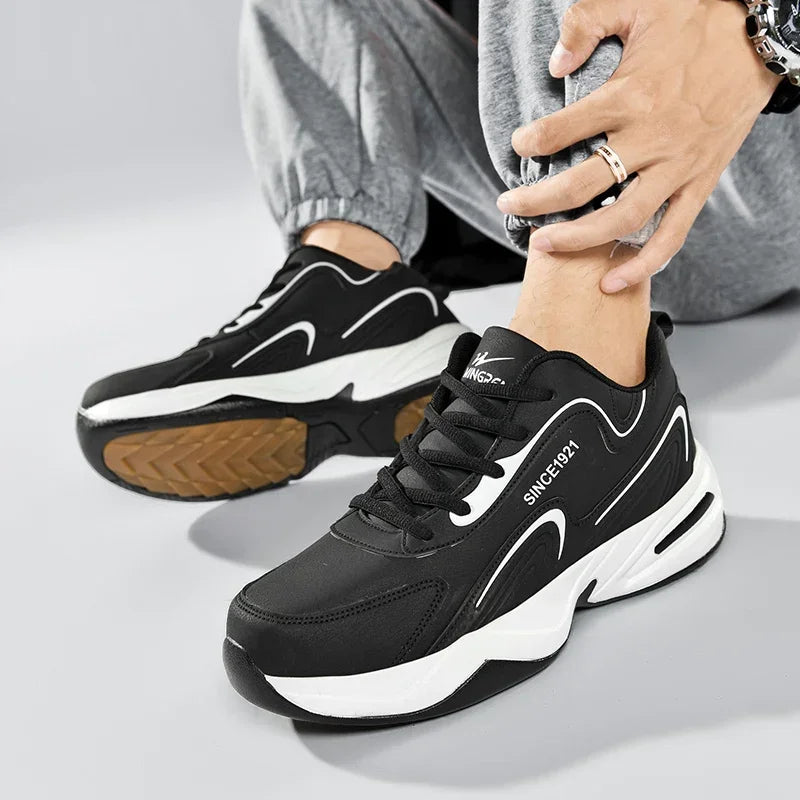 Men's Waterproof Leather Sneakers - Outdoor Walking Sports Shoes