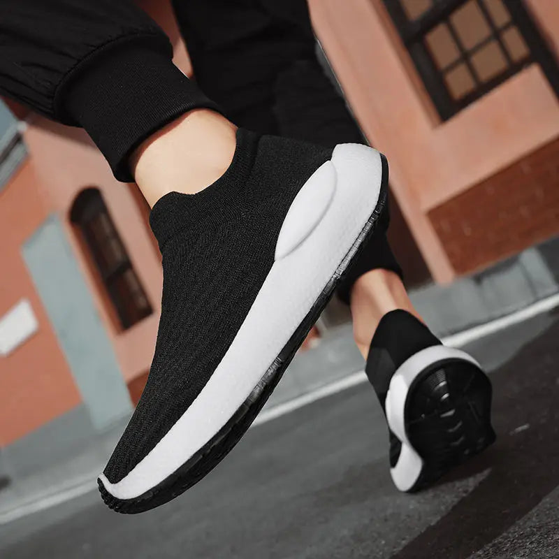 Men's Platform Sneakers - Slip-On Casual Shoes for Gym & Daily Wear