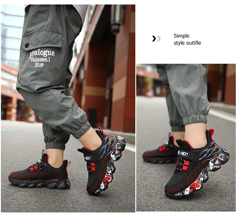 Autumn Children Fashion Sports Shoes High Quality Outdoor Sneakers Boys Girls PU Leisure Trainers Shoes Kids Casual Sneaker