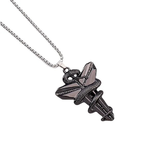 2023 Necklace for Men Basketball Fans Commemorative Necklace Pendant Snake Mamba Cross Jewelry Tide Daily Wearing
