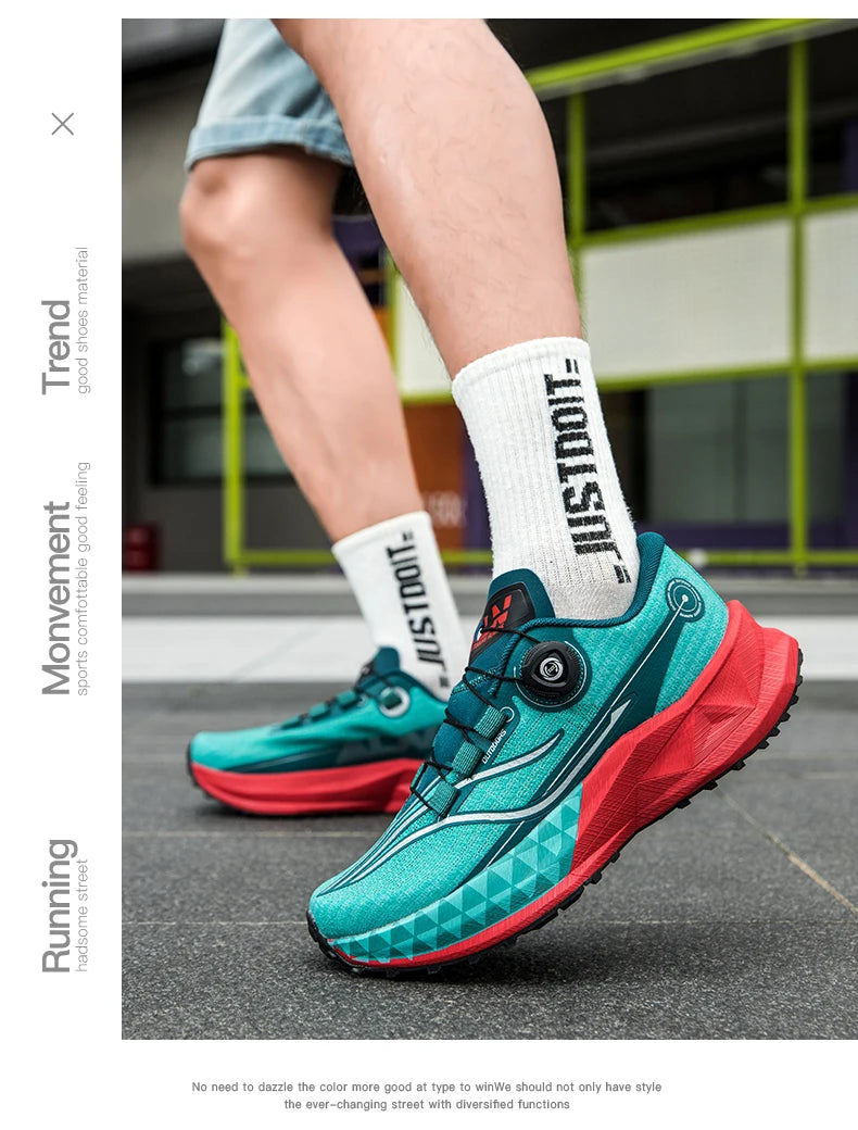 2025 New Lightweight Outdoor Casual Sports Shoes With Rotating Buckle Carbon Plate And Popcorn Outsole Running Shoes For Men