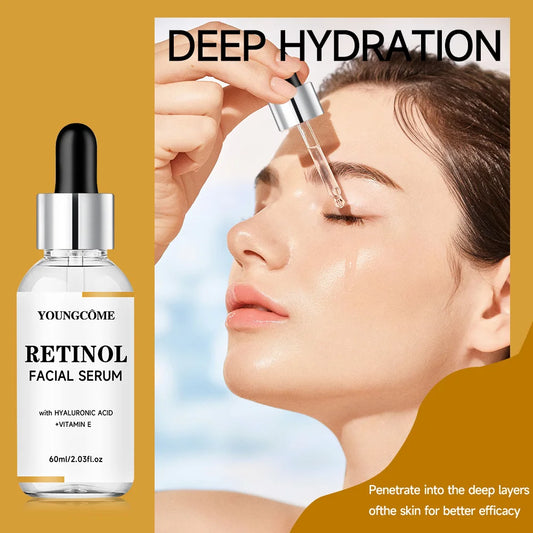 YOUNGCOME RETINOL FACIAL SERUM Vitamin CHyaluronic Acid Retinol Serum for Face Firms Tightens Serum Brightening Hydrating Face