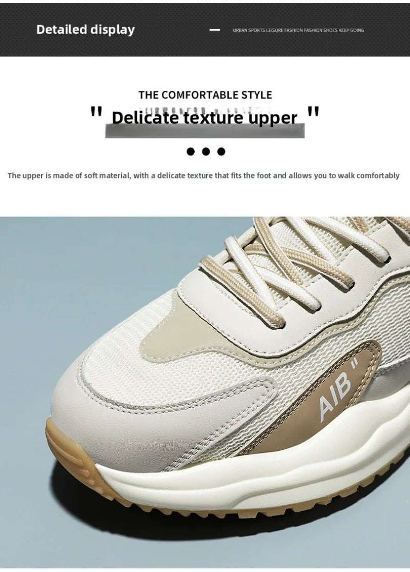2025 Men's Shoes Autumn Sports Shoes Versatile Casual Shoe Running Anti Slip Height Increasing Dad Trendy Shoe Summer