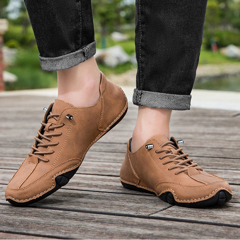 Men Casual Sneaker Leather Shoes for Men Luxury Brand Men Shoes Fashion Moccasins Man Sports Walking Footwear Motorcycle Shoes