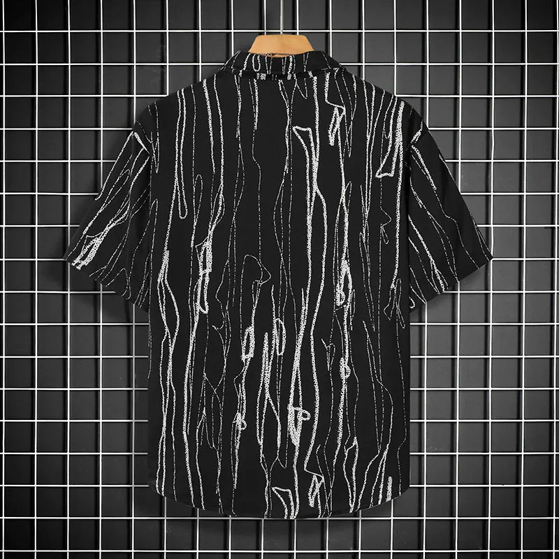 Stay Cool in Style Short Sleeve Men's Shirt Add Some Edge To Your Look with Our Short Sleeve Black Shirt for Men