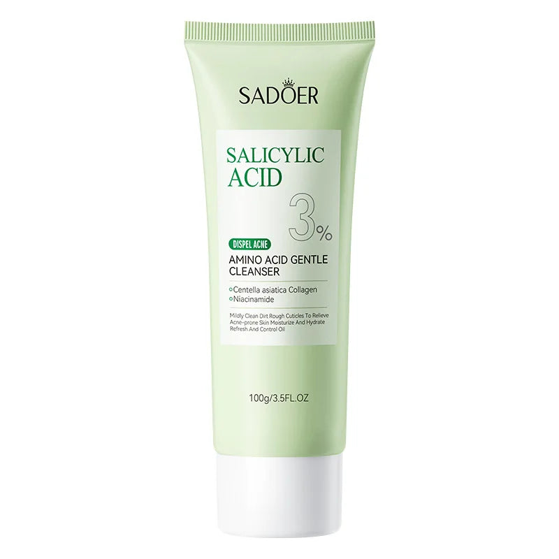 1/2pcs SADOER Salicylic Acid Facial Cleanser Face Wash Foam Face Cleanser Moisturizing Facial Cleansing Face Skin Care Products