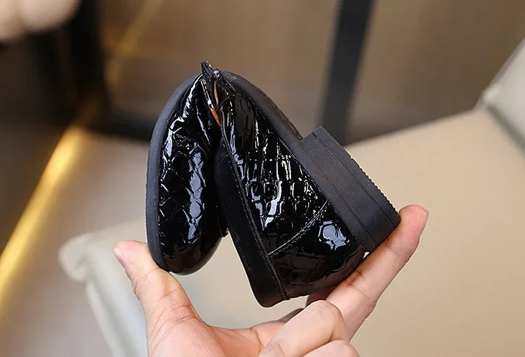 Kids Leather Shoe for Catwalk Fashion Boys Black Flats Pointed-toe Versatile School Uniform Children Performance Low-heels Shoes