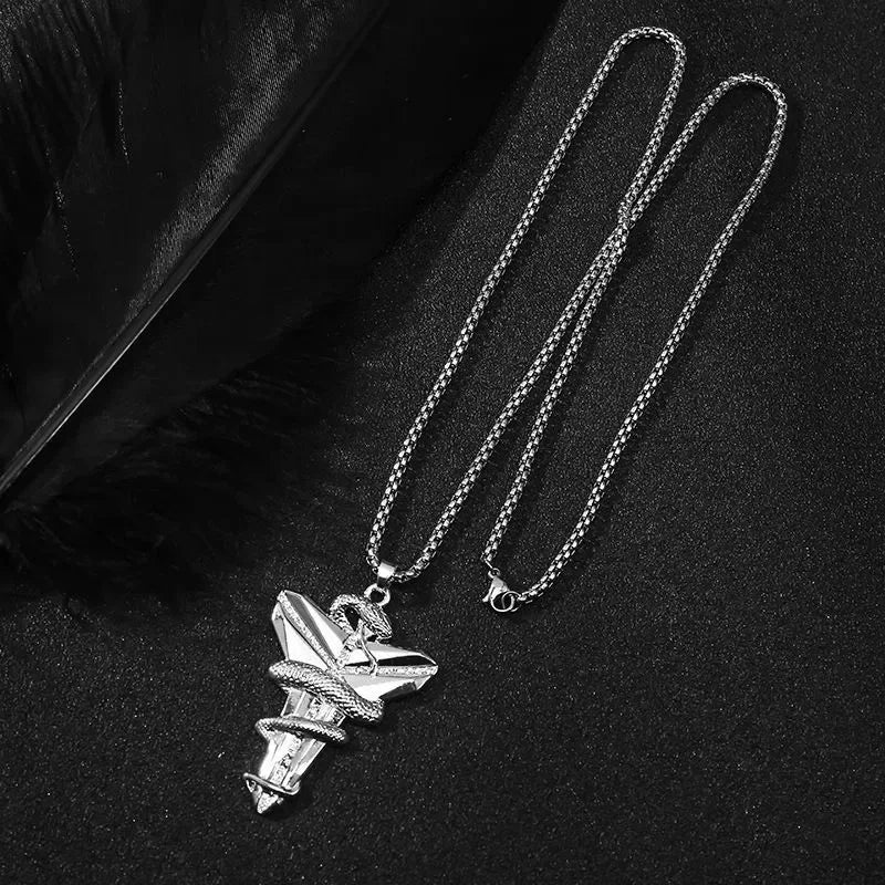 2023 Necklace for Men Basketball Fans Commemorative Necklace Pendant Snake Mamba Cross Jewelry Tide Daily Wearing
