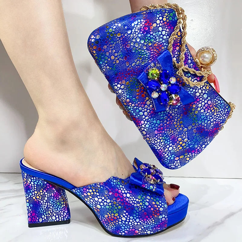 Brand New Women's Shoes High Heel Sandals Fashion Casual Shoes Hot Sale Ltalian Style Slingback African Ladies Sandals And Bags