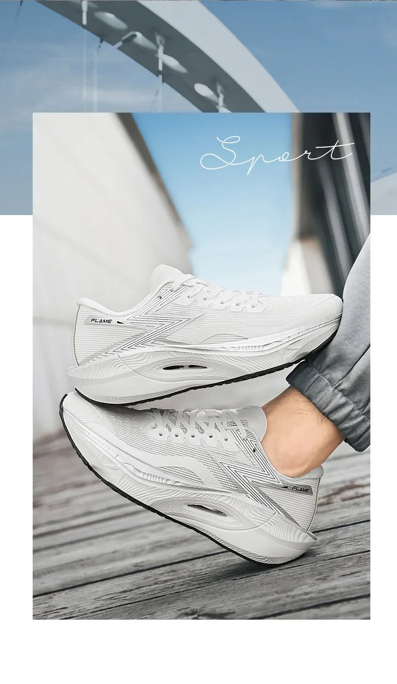 Marathon Air Cushion Carbon Plate Sports Running Shoes Men Breathable Lightweight Women's Comfortable Athletic Nonskid Sneakers