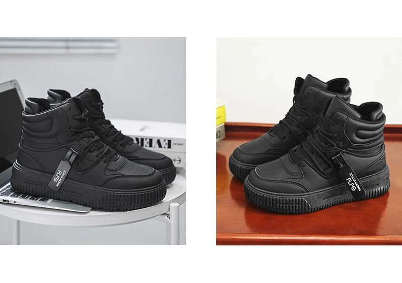 Casual Sneaker High-top Male Sneakers Loafers Shoes for Men Skateboard Sports and Leisure Wear-resistant Non-Slip All-match New
