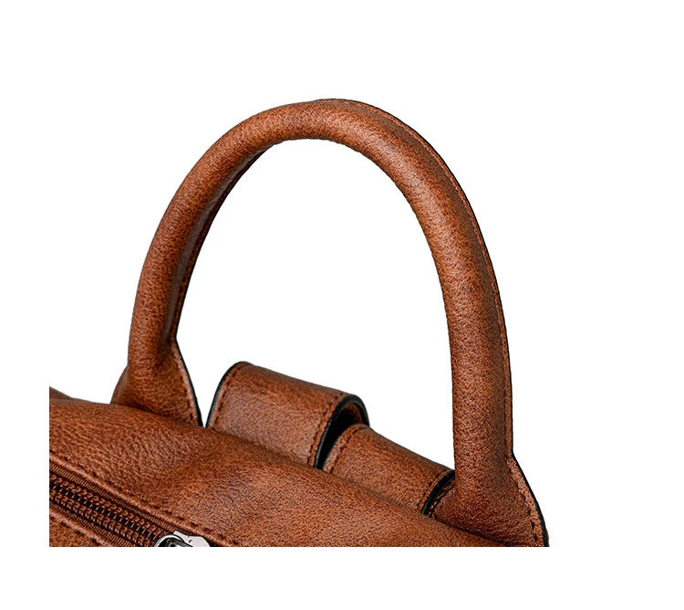 Backpack for Women Large Womens Backpack Leather Travel Fashion Purse Designer Ladies Shoulder Bags with Tassel Two-toned Brown