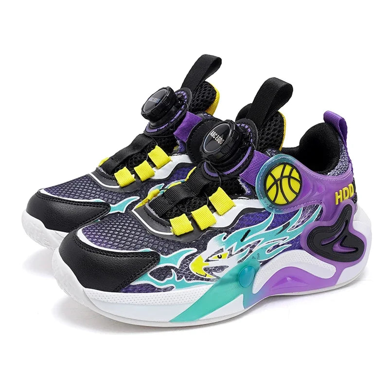 Luxury Boy Sneaker 2025 New Fashion Outdoor Kids Basketball Shoes Soft Sole School Children Sports Shoes for Boy 4 To 12 Years
