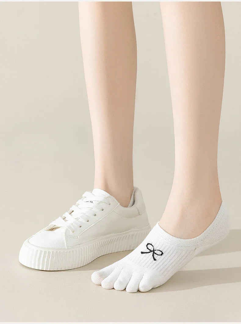 5 Pairs Five Finger Socks Women  Anti-slip Cotton Toe Socks with Separate Fingers Sports Summer Thin Slipper Socks