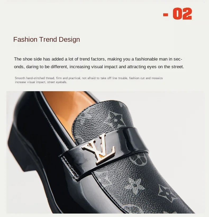 Loafers 2025 New Men's Shoes British Business Genuine Leather Slip-On Soft Surface Small Leather Shoes Pointed Toe Trendy Shoes