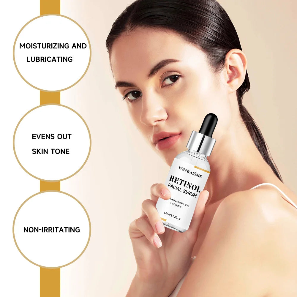 YOUNGCOME RETINOL FACIAL SERUM Vitamin CHyaluronic Acid Retinol Serum for Face Firms Tightens Serum Brightening Hydrating Face