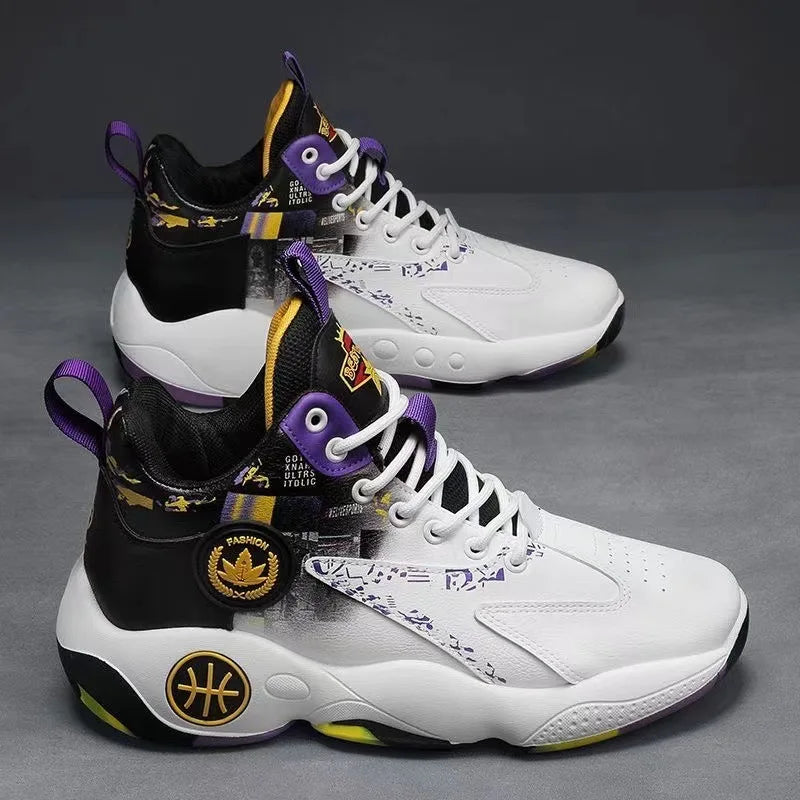 High-top Basketball Shoes Men's 2025 Summer New Thick-soled Height-enhancing Youth Student Sports Shoes Breathable and Non-slip