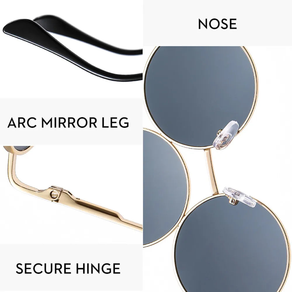 Sunglasses Third Lenses 3 Eyes Round Women Metal Fashion Vintage Sun Glasses For Men Fashion Eyewear Shades UV400 New 2023