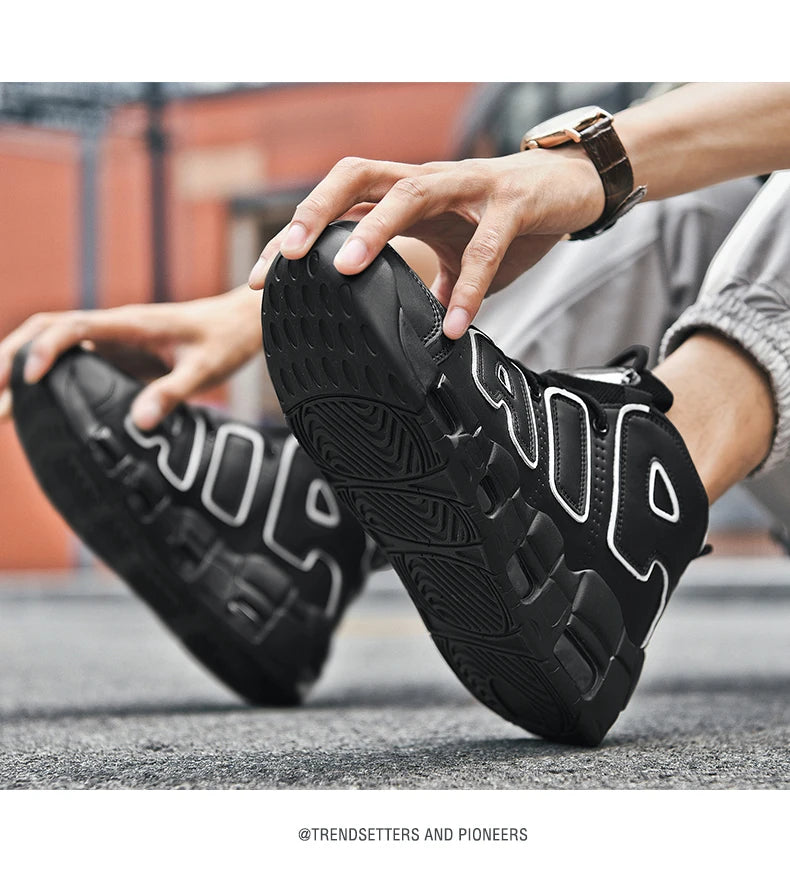 2025 Men's Air Cushion Running Shoes Breathable Knit Upper Shock Absorption Gym Jogging Shoes Basketball Shoes New