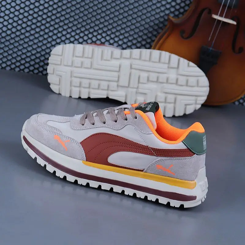 2025 new high-end casual sports shoes are light, breathable, comfortable and multi-color stitching men's shoes.