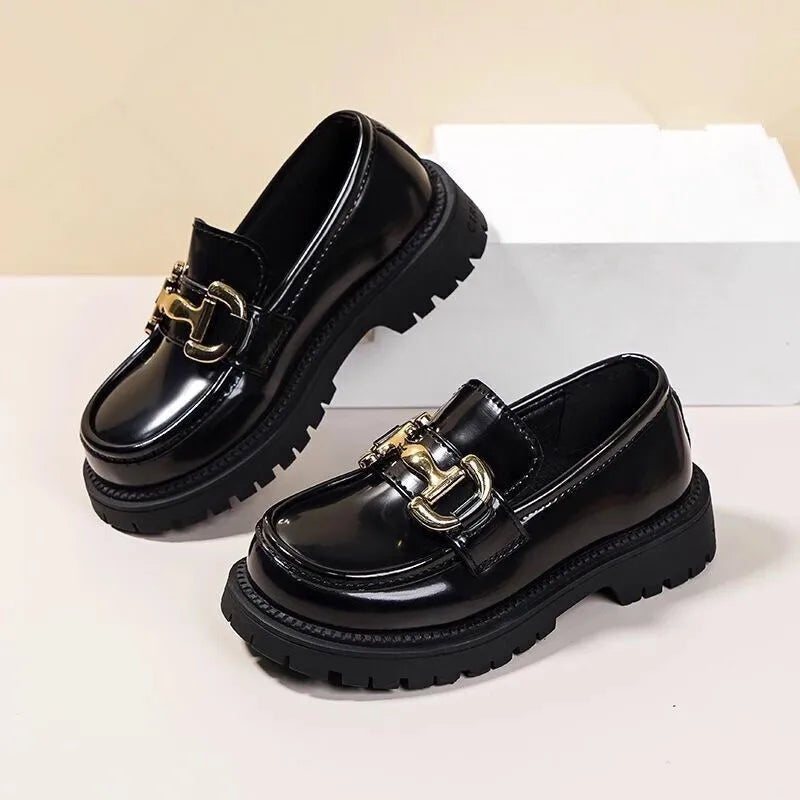 Girls' leather shoes princess shoes spring and autumn loafers non-slip soft-soled fashionable shoes