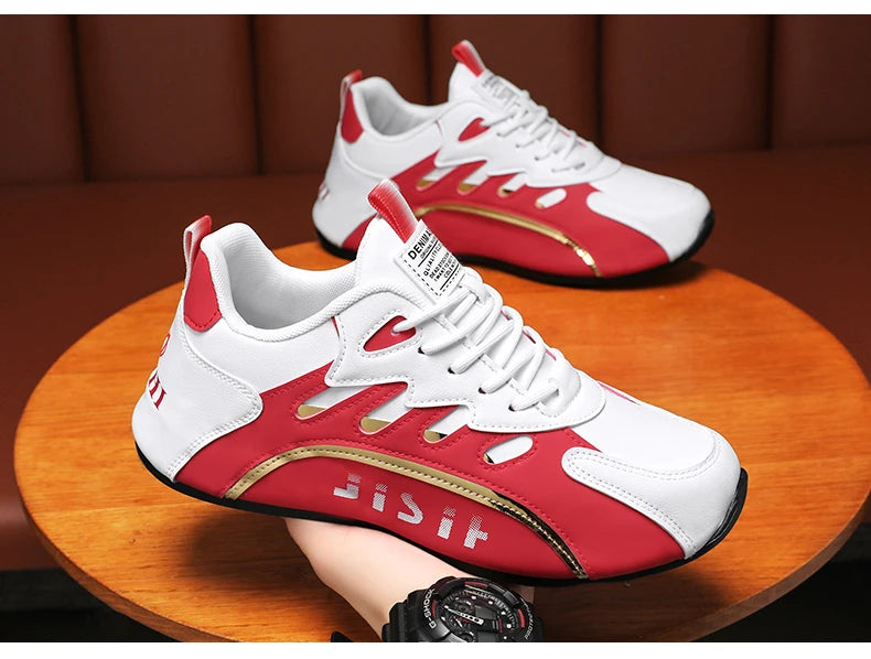 2025 Men Sneaker High Quality Leather Casual Shoes for Men Fashion All-match Sports Shoes Platform Comfortable Men Running Shoes