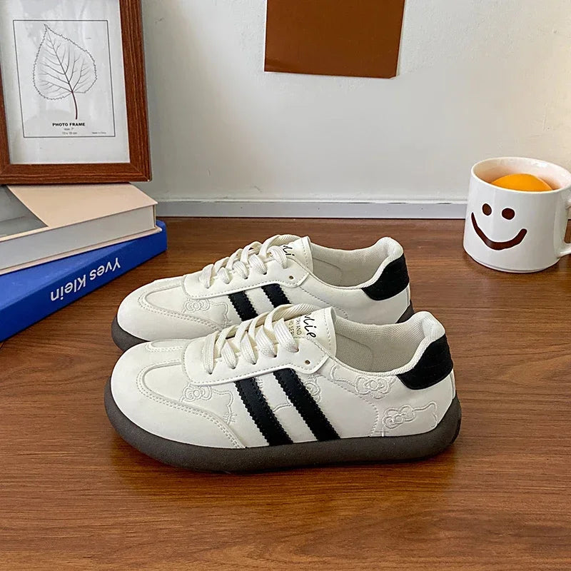Women's Casual Outdoor Lace UpSport Shoes 2025 Spring Autumn Designer Korean Round Toe Sneakers Vulcanized Shoes Tenis De Mujer