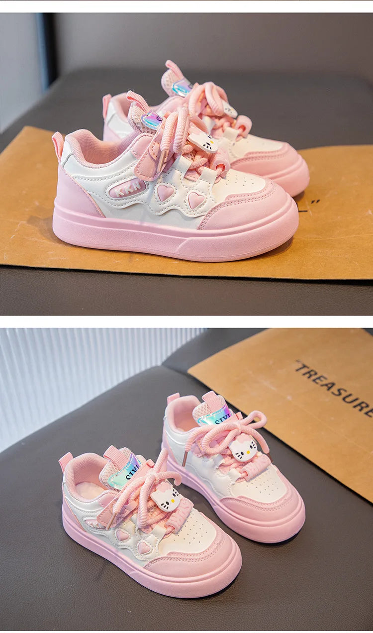 New 2025 Spring Autumn Girls Fashion Sneakers Princess Style Lightweight Casual Shoes for Little Girls