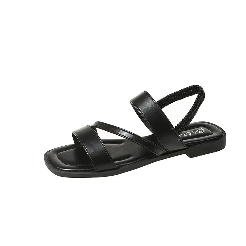 Trendy Flat Bottomed Sandals for Women 2024 New Casual, Simple and Versatile Beach Fashion Roman Sandals Zapatos De Mujer