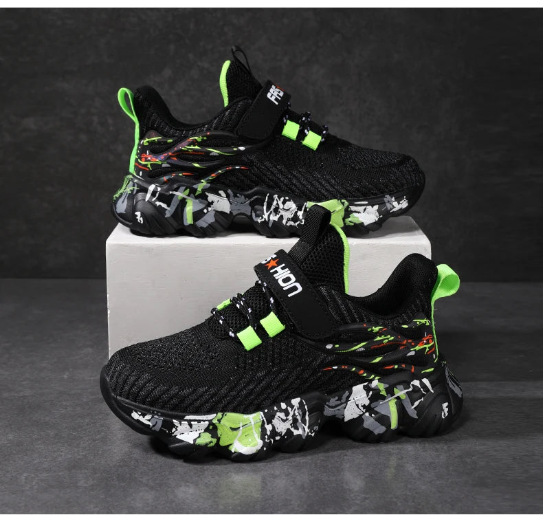 Autumn Children Fashion Sports Shoes High Quality Outdoor Sneakers Boys Girls PU Leisure Trainers Shoes Kids Casual Sneaker