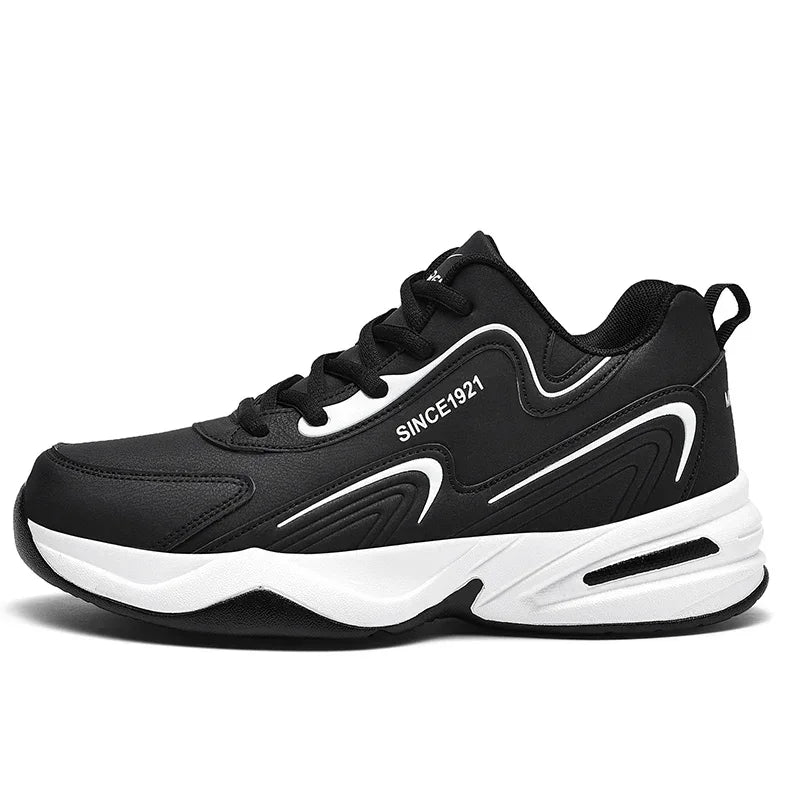 Men's Waterproof Leather Sneakers - Outdoor Walking Sports Shoes