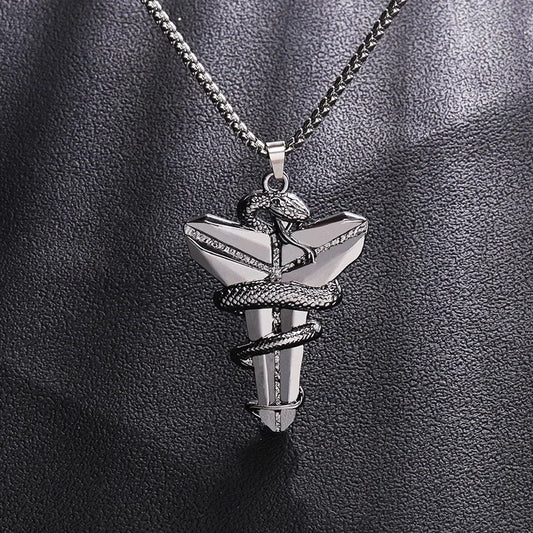 2023 Necklace for Men Basketball Fans Commemorative Necklace Pendant Snake Mamba Cross Jewelry Tide Daily Wearing