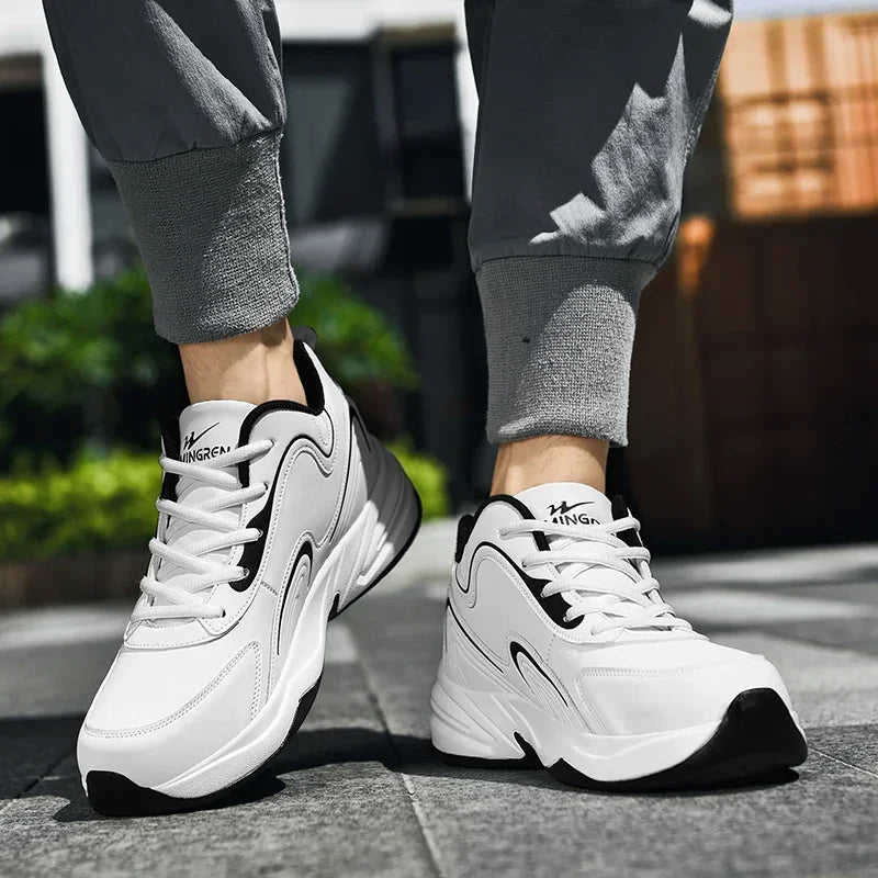 Men's Waterproof Leather Sneakers - Outdoor Walking Sports Shoes
