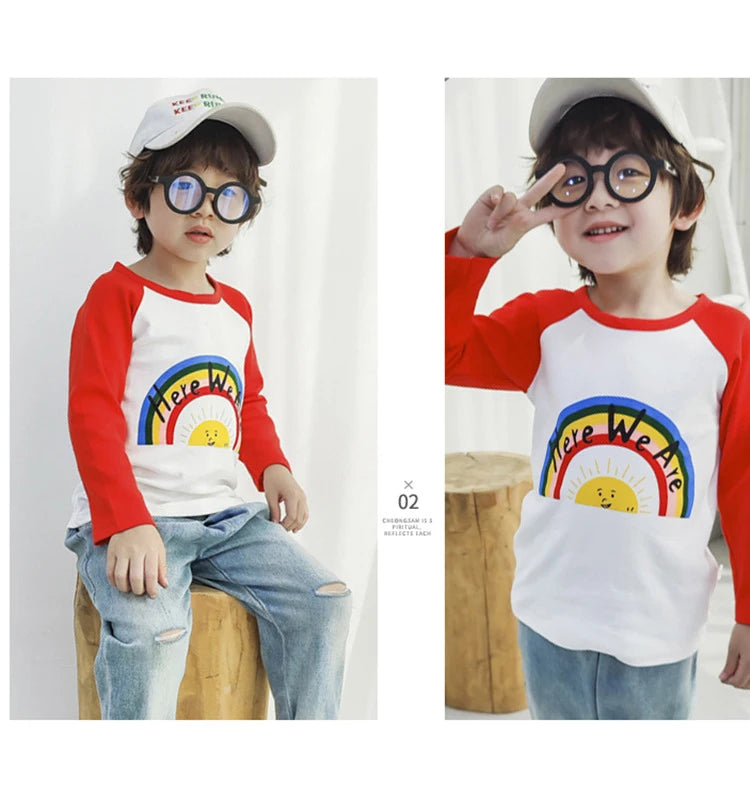 Kids T-Shirt Clothing Children's Clothes Cartoon Tops Long Sleeve Baby Clothing Autumn Winter Cotton Print Sweatshirt Boys Girl