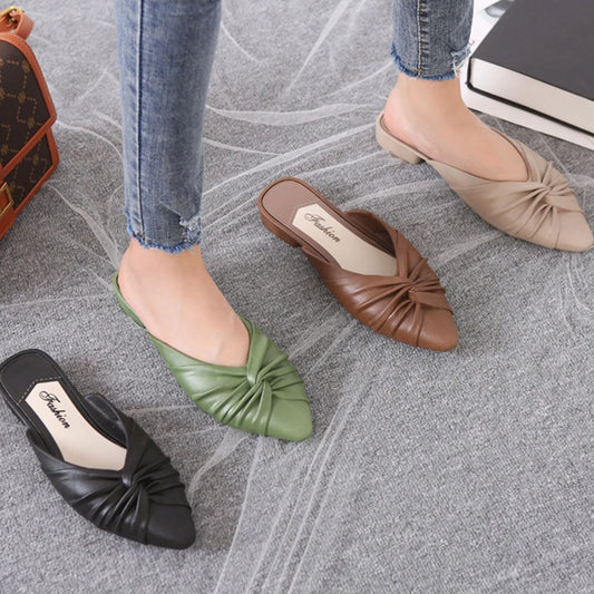 Black Sandals Outdoor Work Low Heel Slippers Summer New Pvc Fashion Pointed Solid Color Daily Casual Indoor And Outdoor Sandals