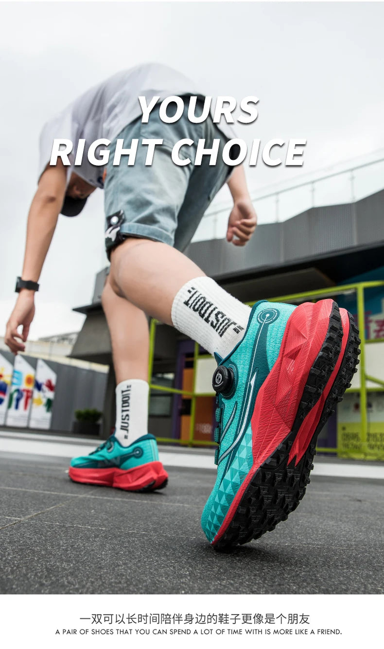 2025 New Lightweight Outdoor Casual Sports Shoes With Rotating Buckle Carbon Plate And Popcorn Outsole Running Shoes For Men