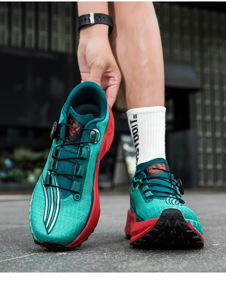 2025 New Lightweight Outdoor Casual Sports Shoes With Rotating Buckle Carbon Plate And Popcorn Outsole Running Shoes For Men