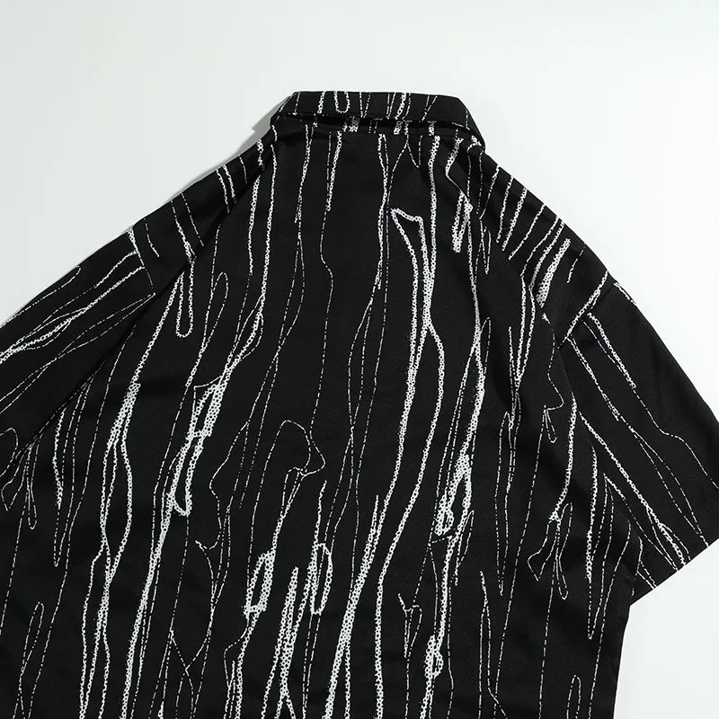 Stay Cool in Style Short Sleeve Men's Shirt Add Some Edge To Your Look with Our Short Sleeve Black Shirt for Men