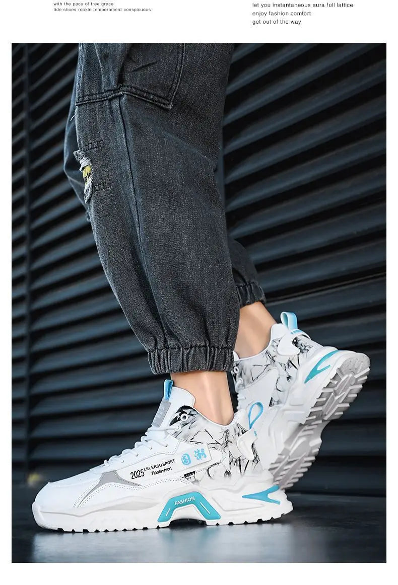 2025 Men’s Shoes Sneakers Fashion Breathable Platform Running Shoes Mesh Sport Light Unisex Male Casual Vulcanize Man Shoes