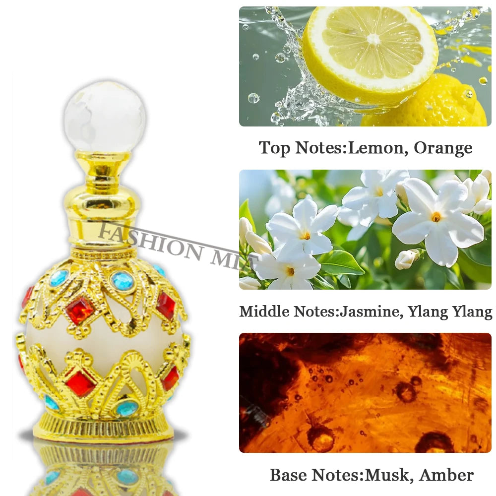 15ml Arabian Premium Alcohol Free Women's Perfume Long Lasting Floral Citrus Fragrances Suitable Daily Business Perfume